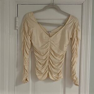 Reformation cream ruched top